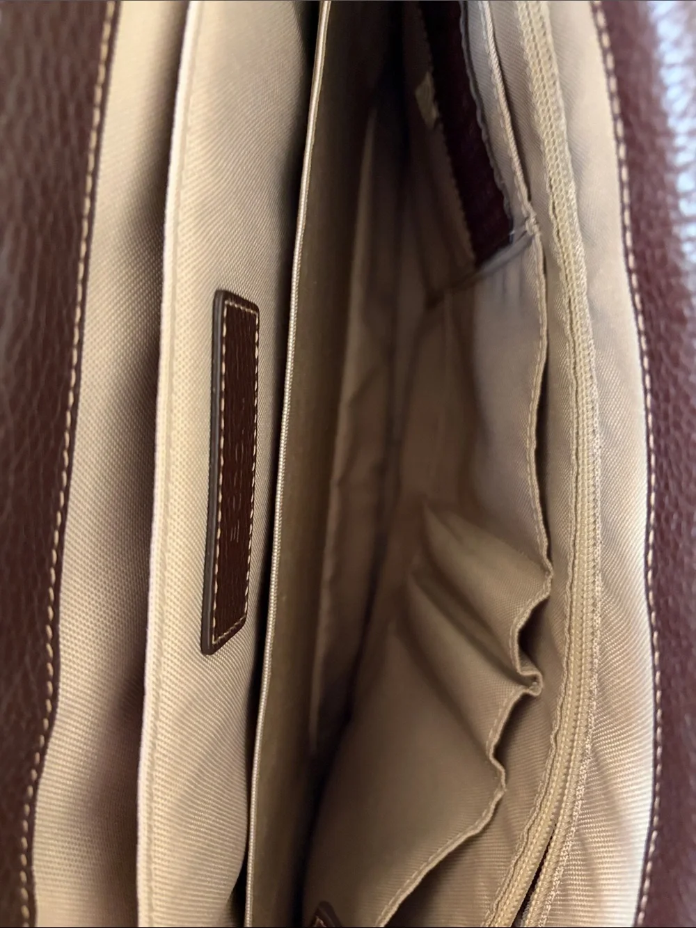 Boconi Tyler Tumbled Brokers Bag Color Coffee Italian Pebbled Leather EXCELLENT